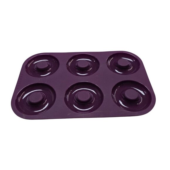 Epicure Perfect Portion Donut & Bagel Baking Pan Silicone Purple - Picture 1 of 6